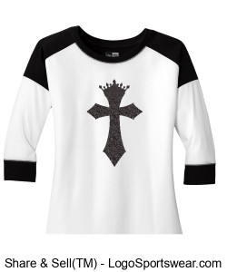 Royally Blessed 3/4 Sleeve Baseball Shirt Design Zoom