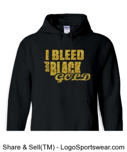 I Bleed Black and Gold Mens Hooded Sweatshirt Design Zoom
