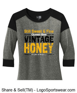 Vintage Honey 3/4 Baseball T-Shirt Design Zoom